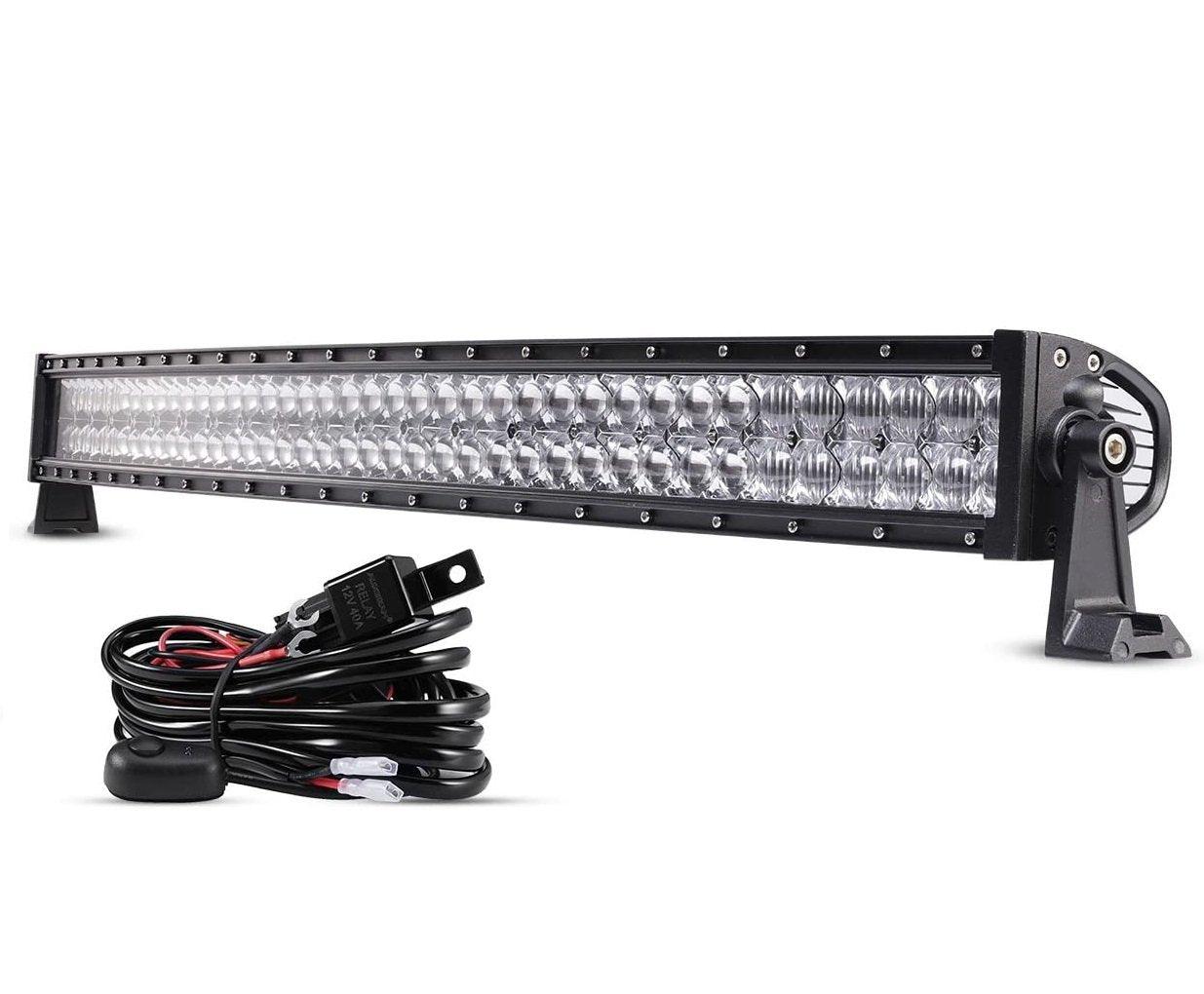 Auxbeam 5D Series LED Light Bar – 22", Straight or Curved, Double Row, Combo Beam