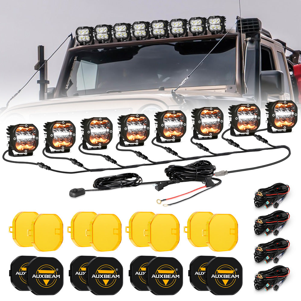 Auxbeam XP-ULTRA Series 3" LED Combo Pod Lights – 84W, White DRL & Amber Turn Signal