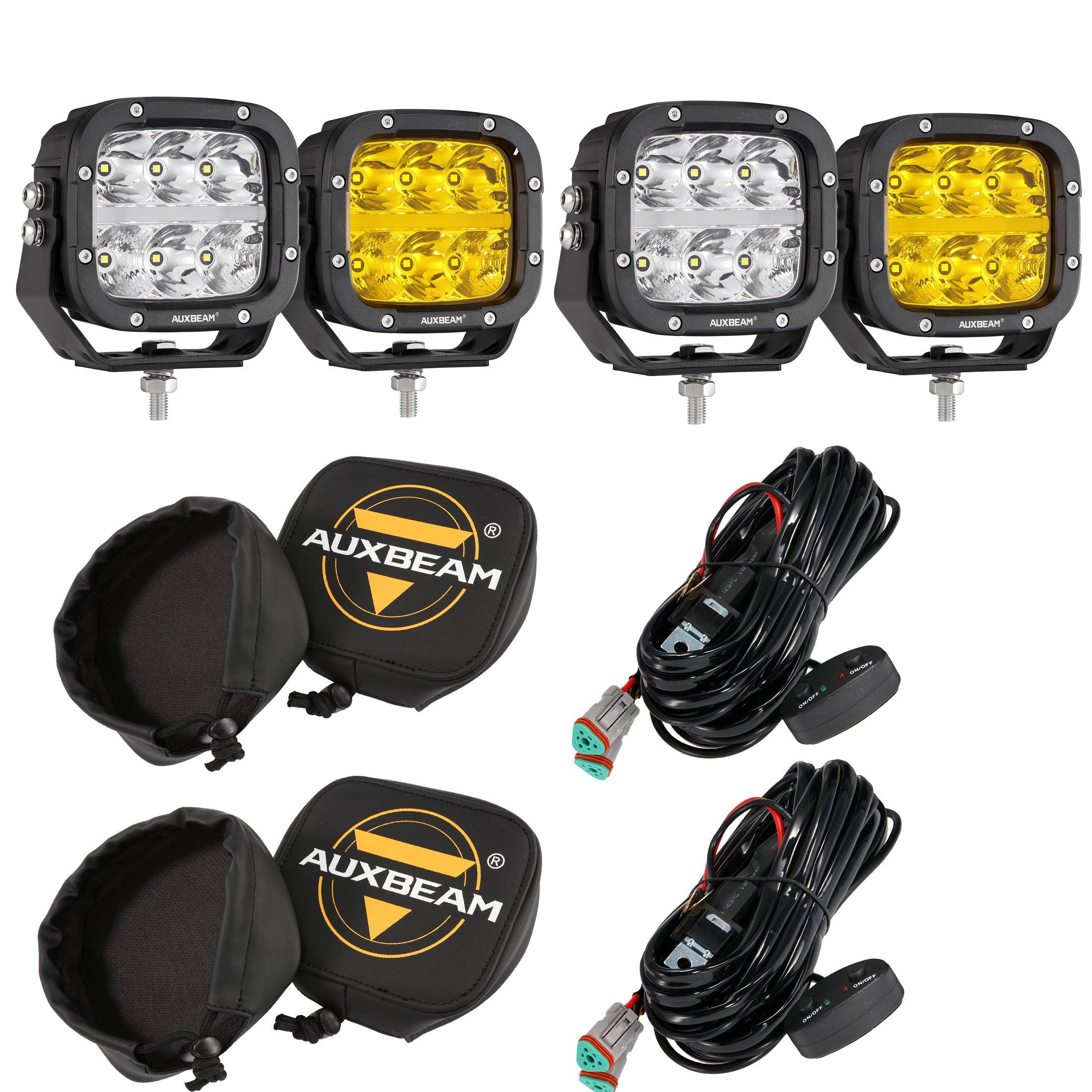 Auxbeam XP-ULTRA Series 5" LED Pods – 132W, 15,600LM, White/Amber, Amber DRL