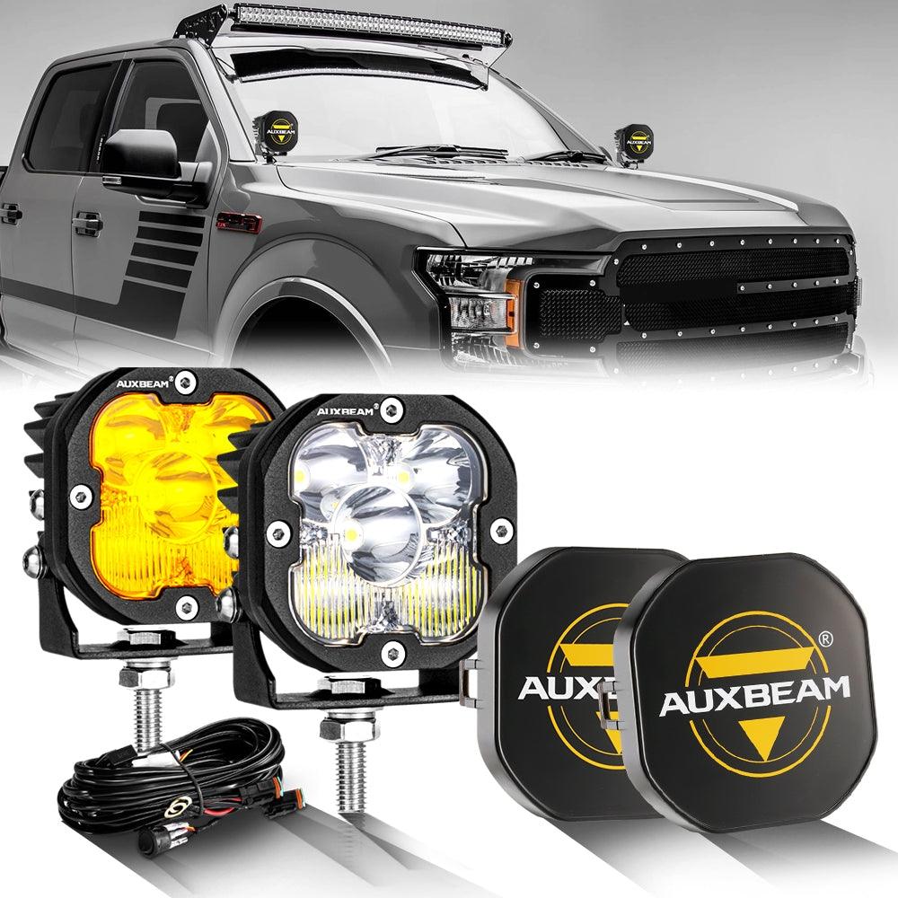 Auxbeam XP-ULTRA Series 3" LED Pods – 80W, Combo Beam, Amber & White