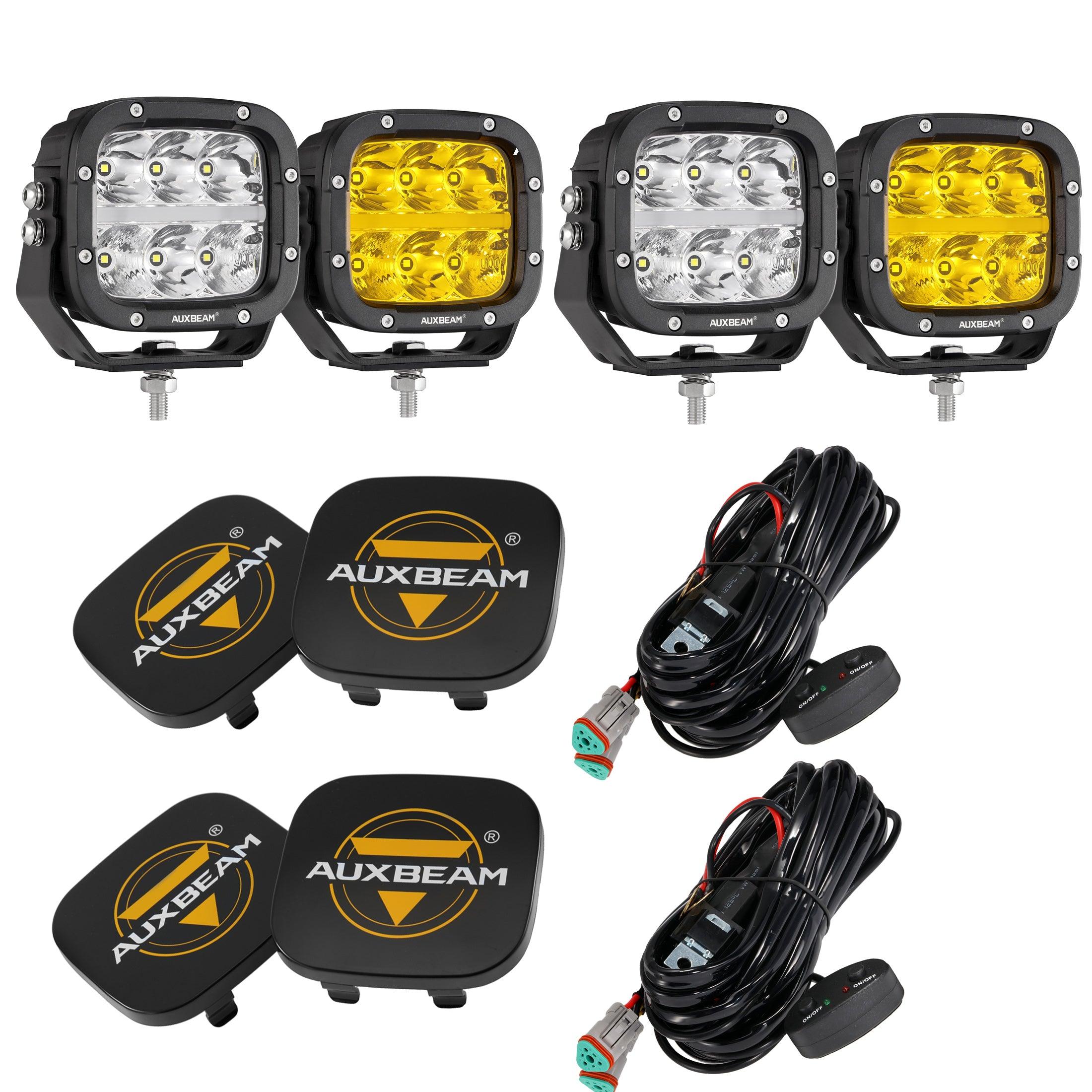 Auxbeam XP-ULTRA Series 5" LED Pods – 132W, 15,600LM, White/Amber, Amber DRL