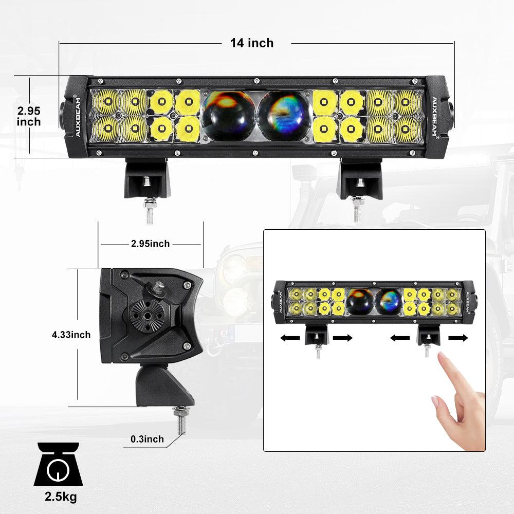 Auxbeam 5D-PRO Series 12" LED Light Bar – 12,000LM, Spot Beam, Off-Road