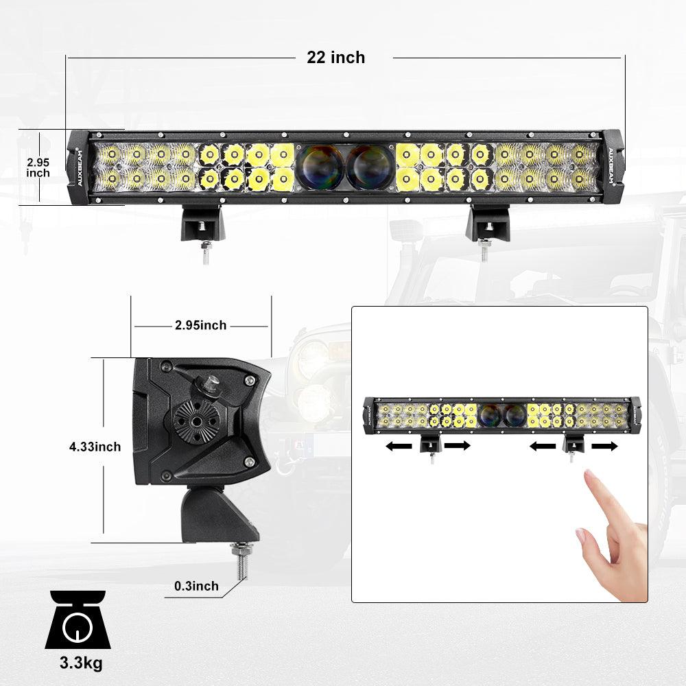 Auxbeam 5D-PRO Series 22" LED Light Bar – 22,000LM, Spot Beam, Off-Road