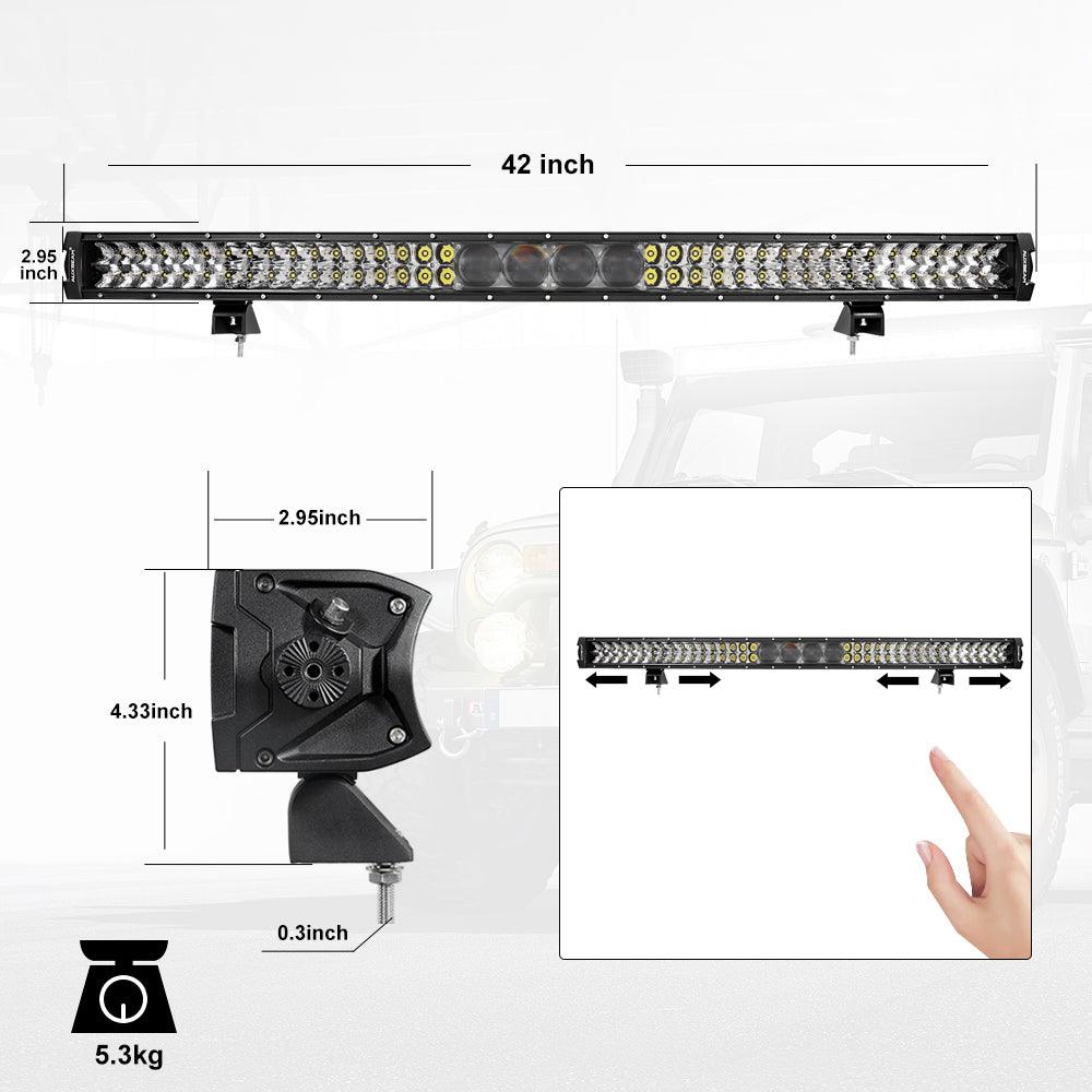 Auxbeam AR-800 RGB Switch Panel Kit – with App Control & 42" 5D-PRO LED Light Bar, Multi-Mode