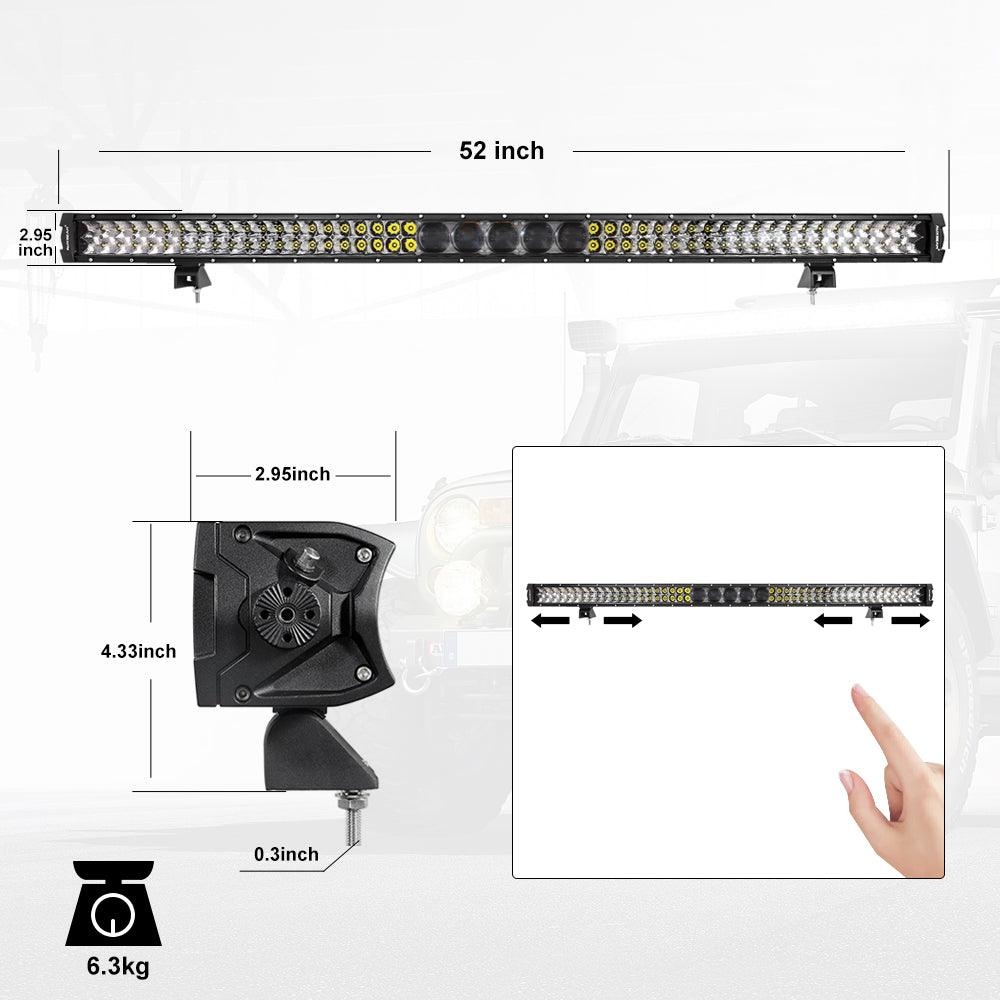 Auxbeam 5D-PRO Series 52" LED Light Bar – 55,000LM, Spot Beam, Off-Road