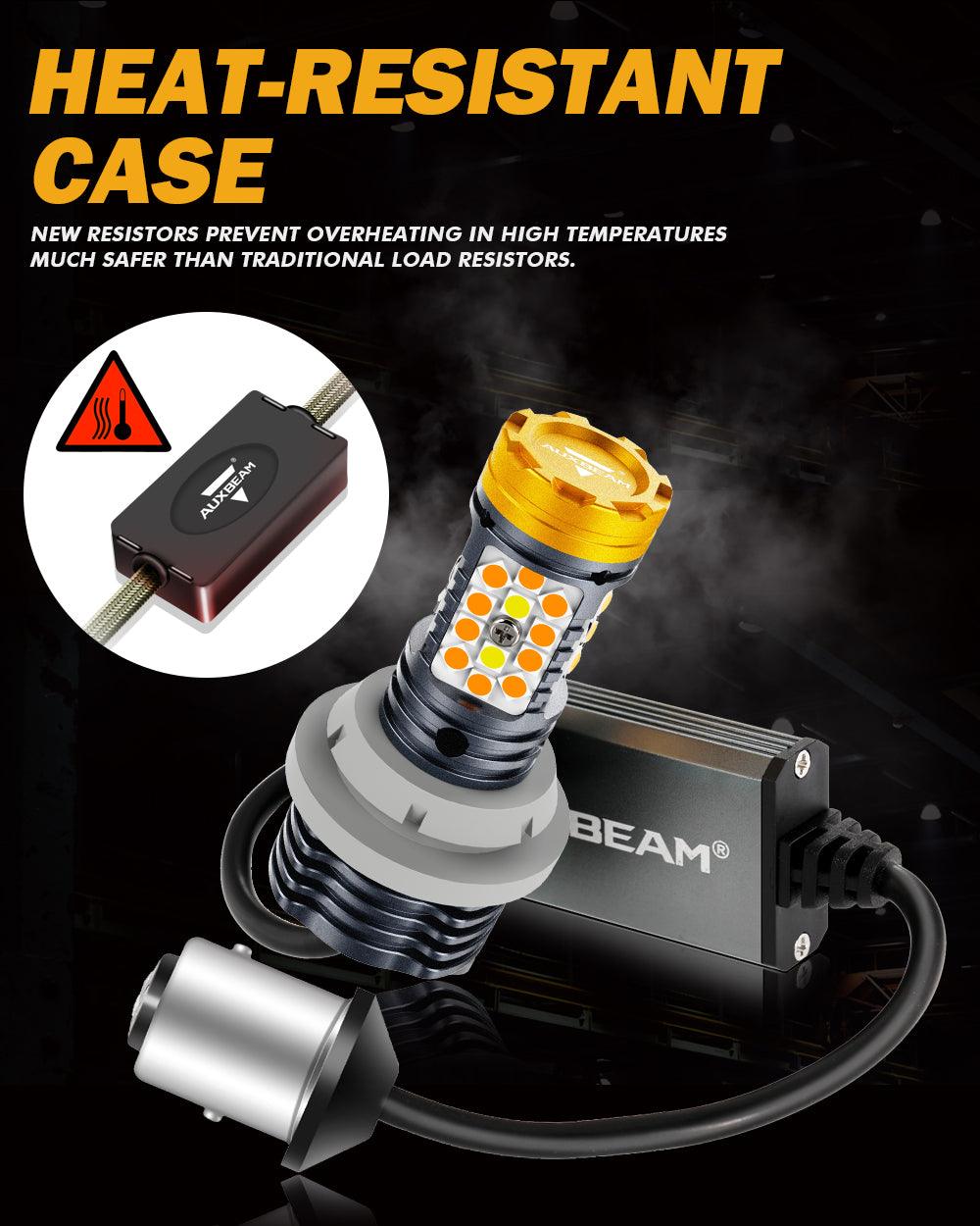 Auxbeam 1157 BAY15D LED Turn Signal & DRL Bulbs – B31 Series, 800% Brighter, Switchback White & Amber, CAN-Bus Error-Free (2 Pack)