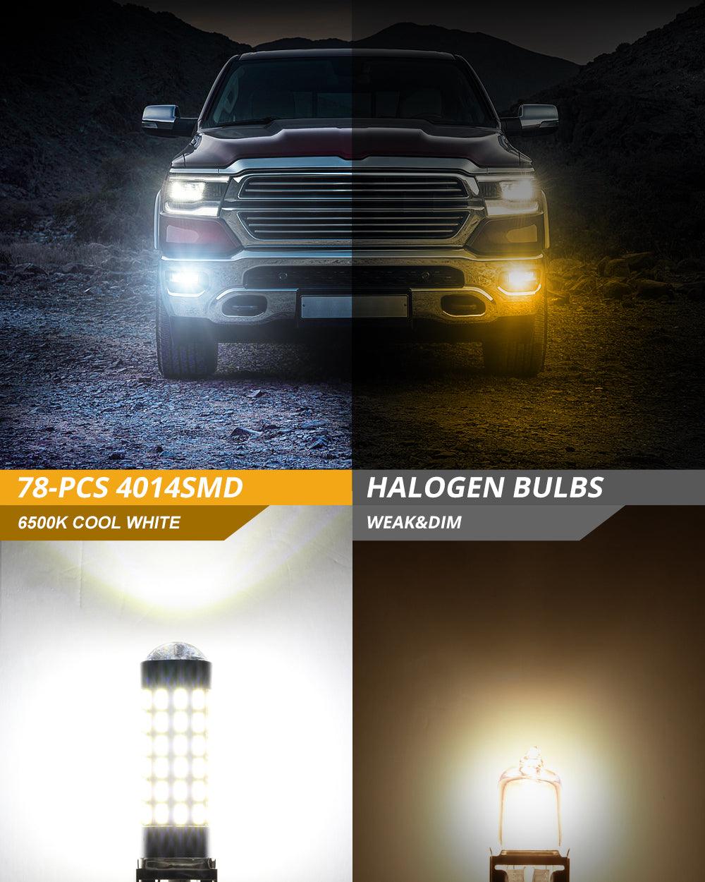 Auxbeam H3 LED Fog Light & DRL Bulbs – 6W, 2000LM, 6500K White (2 Pack)