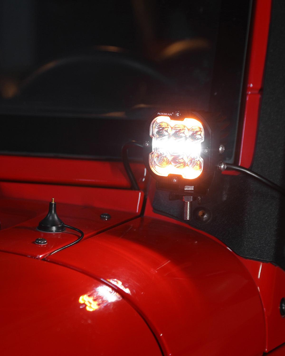 Auxbeam XP-ULTRA Series 3" LED Combo Pod Lights – 84W, White DRL & Amber Turn Signal