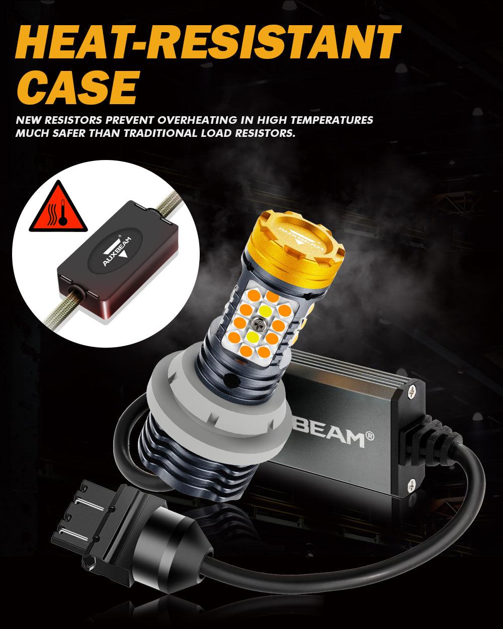 Auxbeam T25 / 3157 / 3156 LED Turn Signal & DRL Bulbs – B31 Series, 800% Brighter, Switchback White & Amber, CAN-Bus Error-Free (2 Pack)