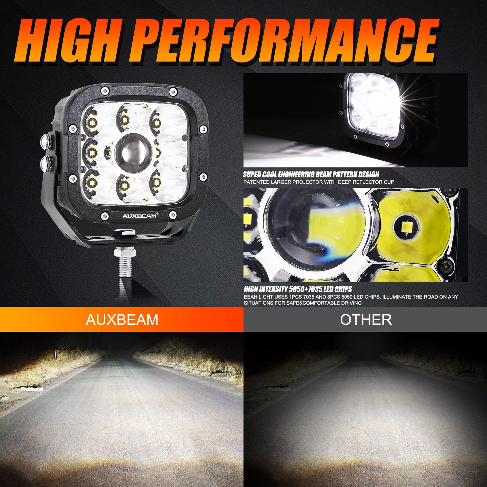 Auxbeam XP-ULTRA Series 5" LED Light Pods – 110W, 11,000LM, White/Amber