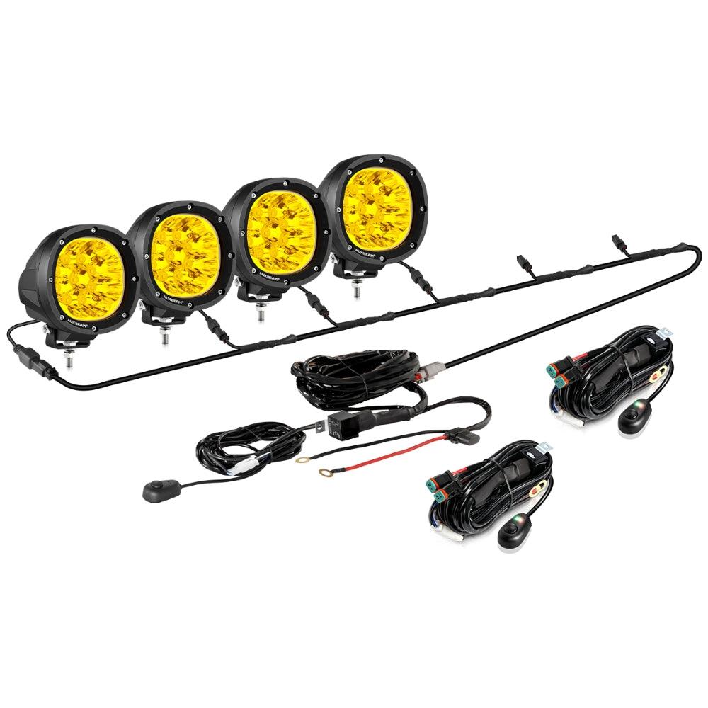 Auxbeam P4 Series 4" LED Driving Lights – 90W, Amber Spot Beam
