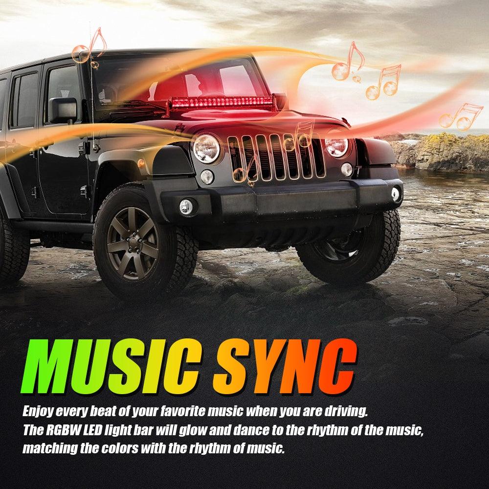 Auxbeam V-PRO Series 22" RGBW LED Light Bar & RGB Rock Light Combo – Straight, Color-Changing, Off-Road