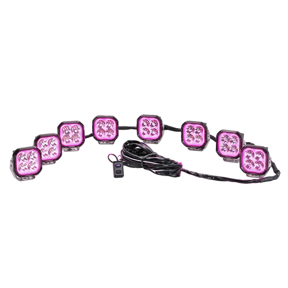 Auxbeam Color Play RGB Series 8-LED Pod Light Wiring Harness Kit – 3-Pin DT Plug