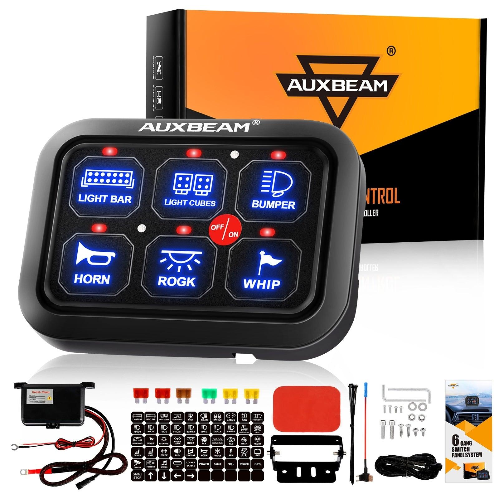 Auxbeam Single Series 6/8-Gang LED Switch Panel – Off-Road Light Controller