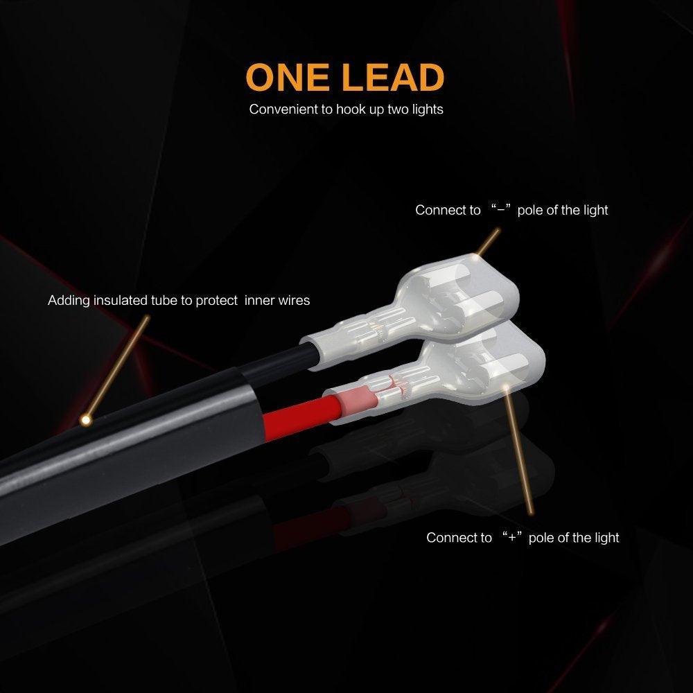 Auxbeam LED Light Bar Wiring Harness Kit (1 Lead) – With Fuse, Relay & On/Off Switch for Off-Road Driving/Work Lights
