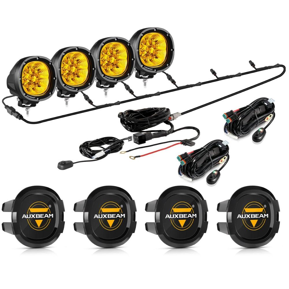 Auxbeam P4 Series 4" LED Driving Lights – 90W, 9,000LM, Amber Flood Beam