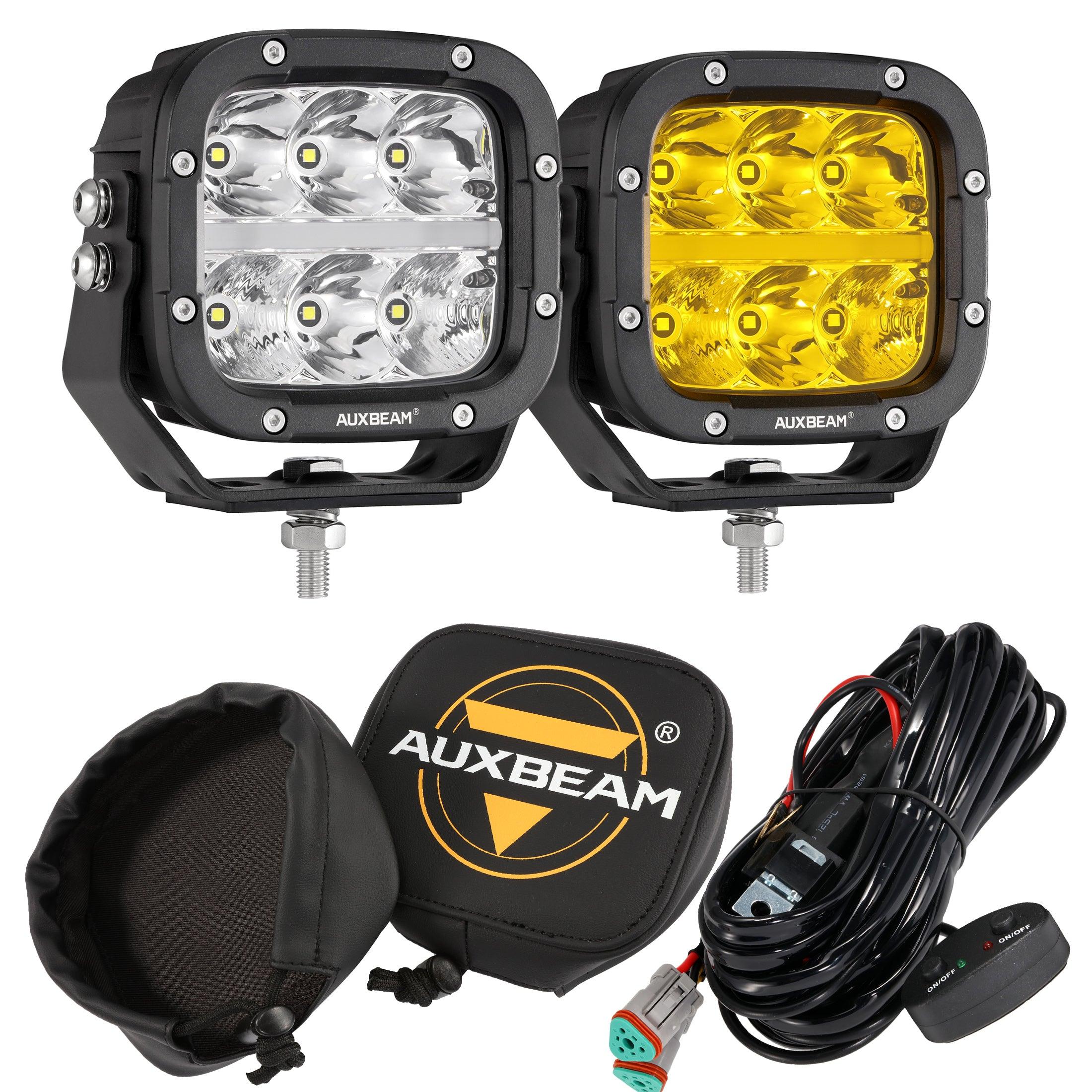 Auxbeam XP-ULTRA Series 5" LED Pods – 132W, 15,600LM, White/Amber, Amber DRL