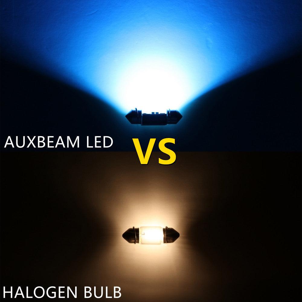 Auxbeam Dual Color Switchback 39mm Festoon LED Bulbs – DE3174 / 3425 / 6461 / 11005 / 12854, 1860CSP, 6500K White & Ice Blue, CANBUS, Interior/Dome/Map/License Plate (2 Pack)