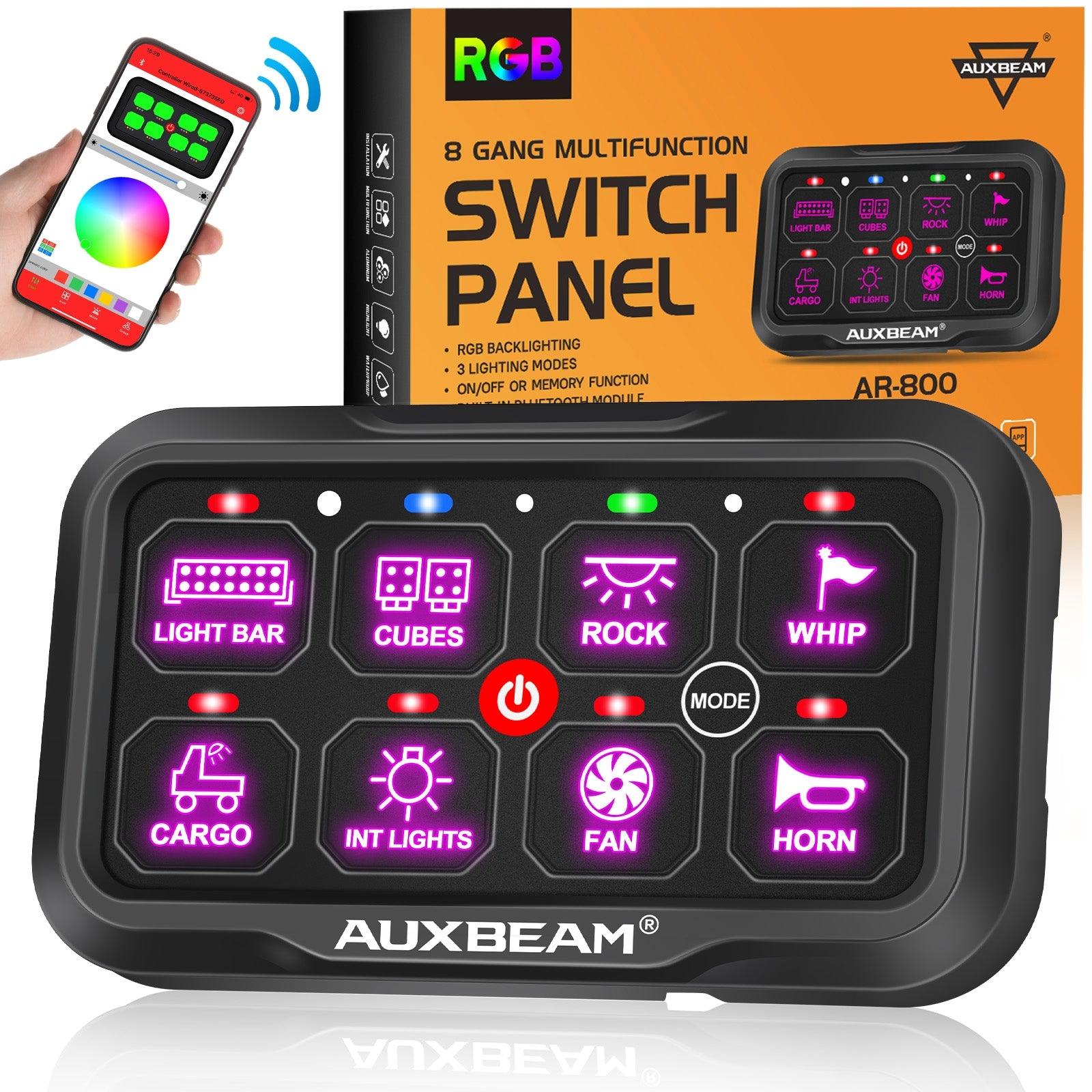 Auxbeam AR-800 RGB Switch Panel Kit – with App Control & 42" 5D-PRO LED Light Bar, Multi-Mode