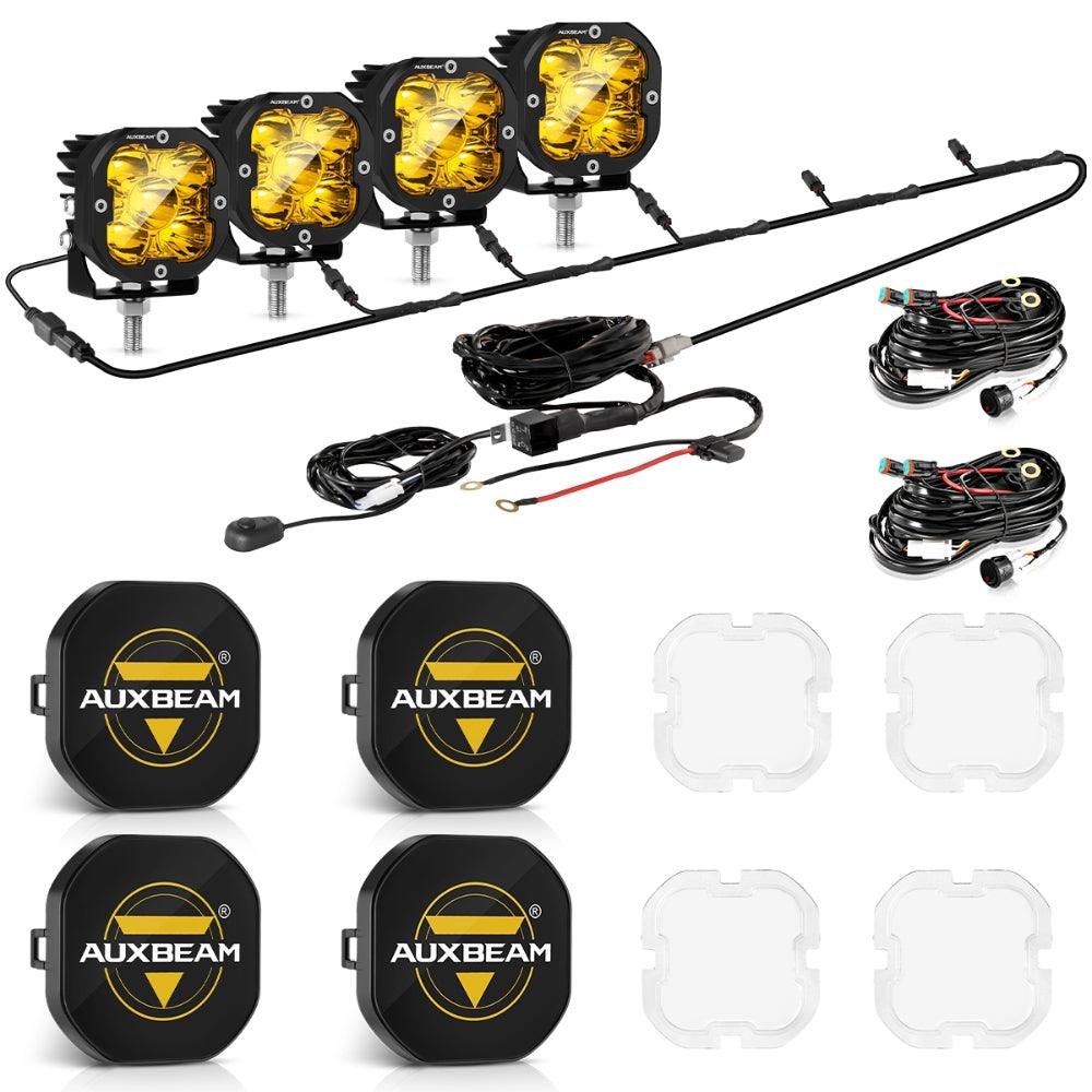 Auxbeam XP-ULTRA Series 3" LED Pods – 80W, Spot Beam, Amber & White