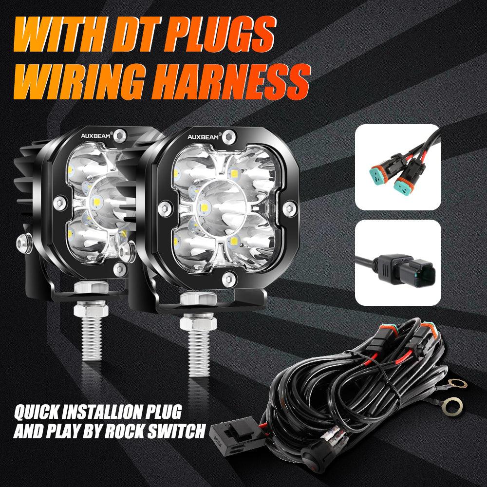Auxbeam AR-800 RGB Switch Panel Kit – with 3" LED Pods, White & Yellow Covers