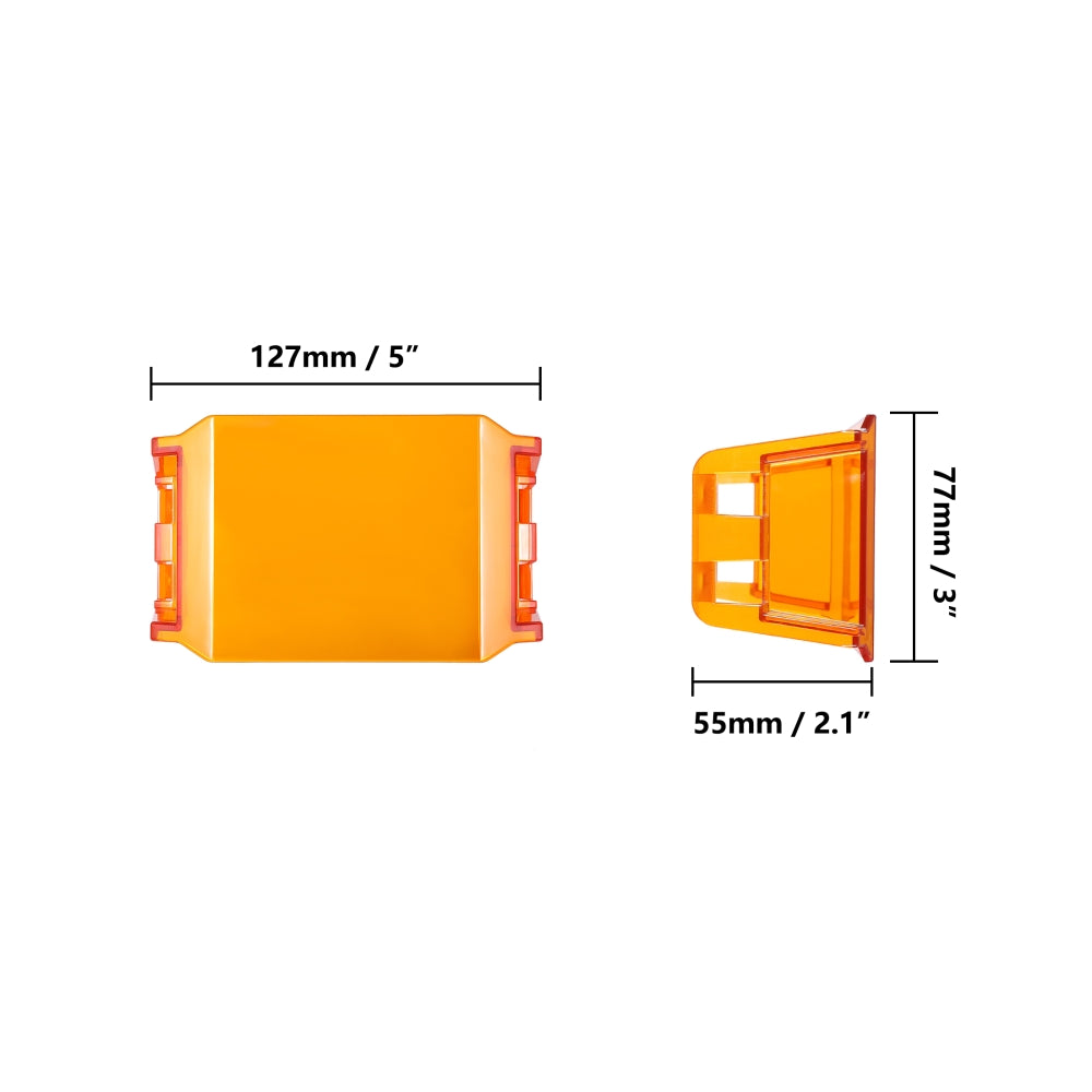 Auxbeam V-MAX Series LED Pod Light Covers – 4"/5"/7", Dark Amber