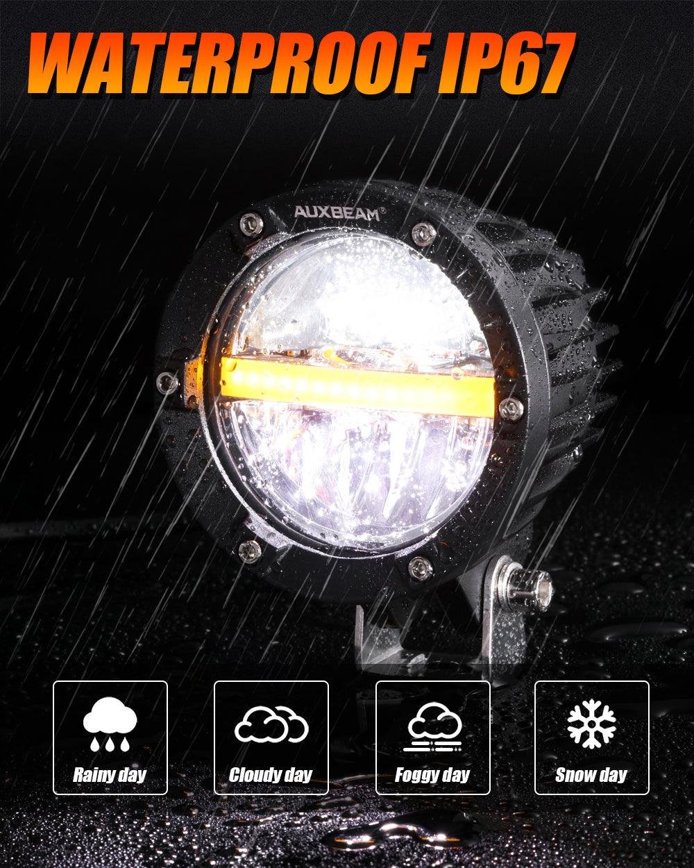 Auxbeam C4 Series 4" LED Pods – 110W, 11,000LM, Amber DRL