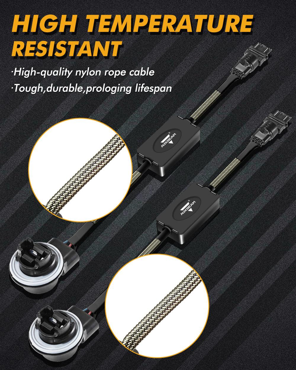 Auxbeam 3157 EU C8 Model CANBUS Decoder Resistors – Anti-Flicker, Hyper Flash Fix, Turn Signal Error Code Removal (2 Pack)