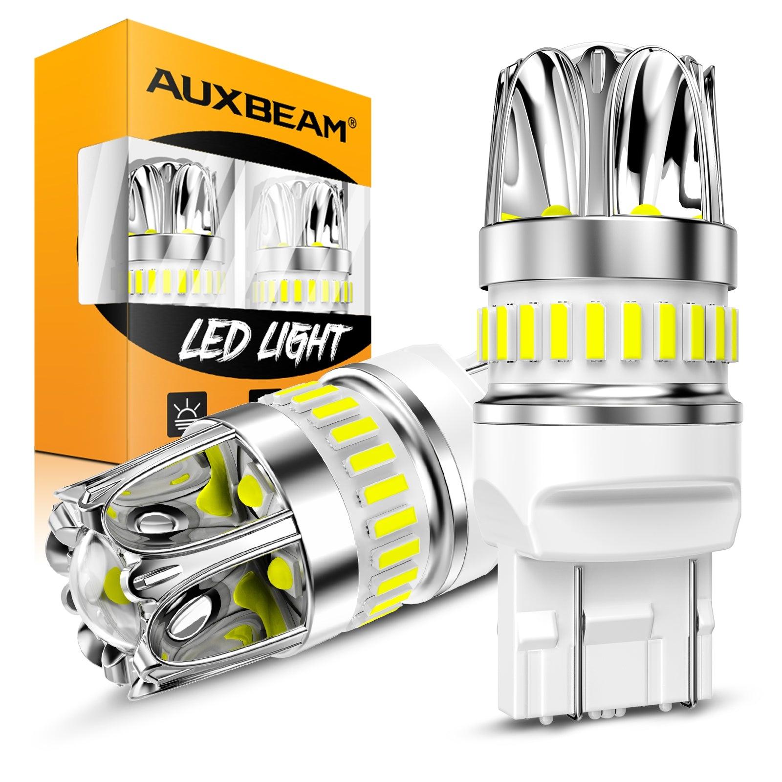 Auxbeam T20 / 7443 / 7440 LED Bulbs – Y2 Series, Backup/Reverse/Turn Signal/Brake/Tail Lights, 14W, 6000LM, 6500K White, CAN-Bus Error-Free (2 Pack)