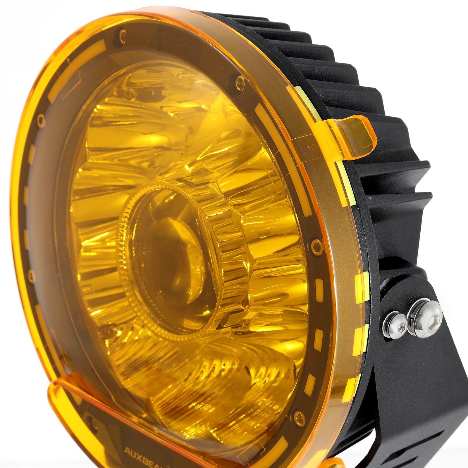 Auxbeam 7" Round LED Light Covers – Amber (2-Pack)