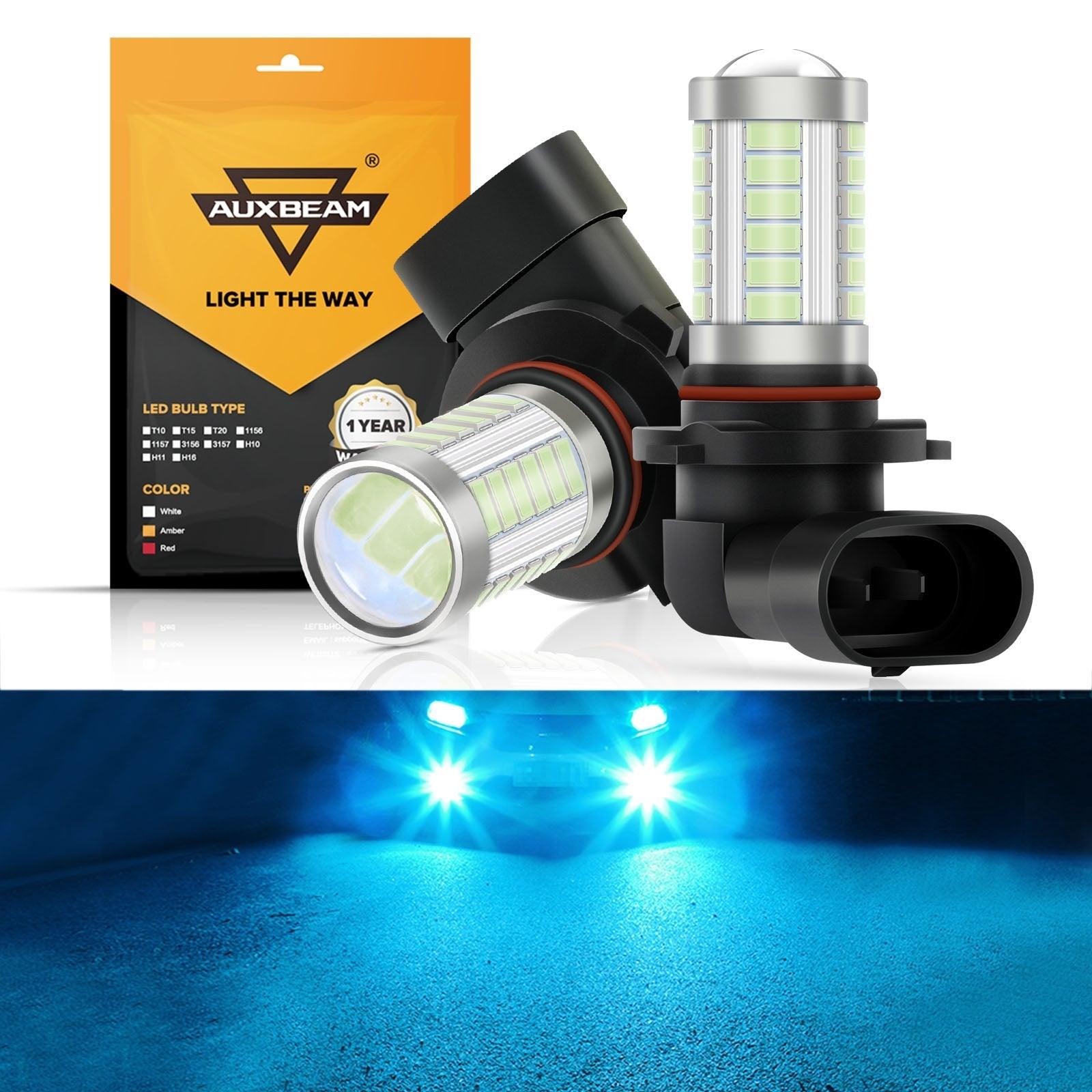 Auxbeam 9006 / HB4 LED Fog Light & DRL Bulbs – 33LED Series, 50W, 4000LM, Ice Blue (2 Pack)