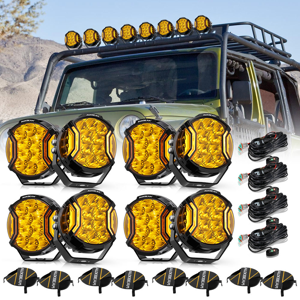 Auxbeam V-ULTRA Series 5" LED Side Shooter Pods – 172W, Amber, Amber DRL
