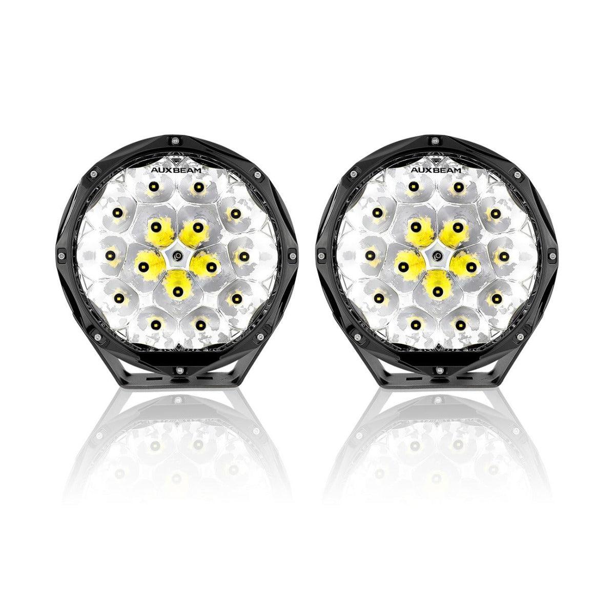 Auxbeam 8.5" 150W Round LED Driving Lights – Spot Beam, Off-Road (2 Pack)