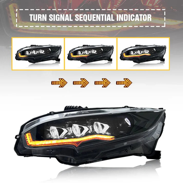 TSP LED Head Lights for 2016+ Honda Civic [FC/FK]