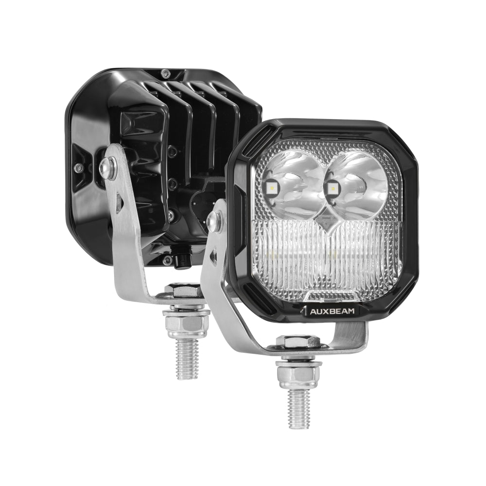 Auxbeam Color Play Series 3" RGB LED Pod Lights – 116W, Combo Beam, 8 Backlight Modes