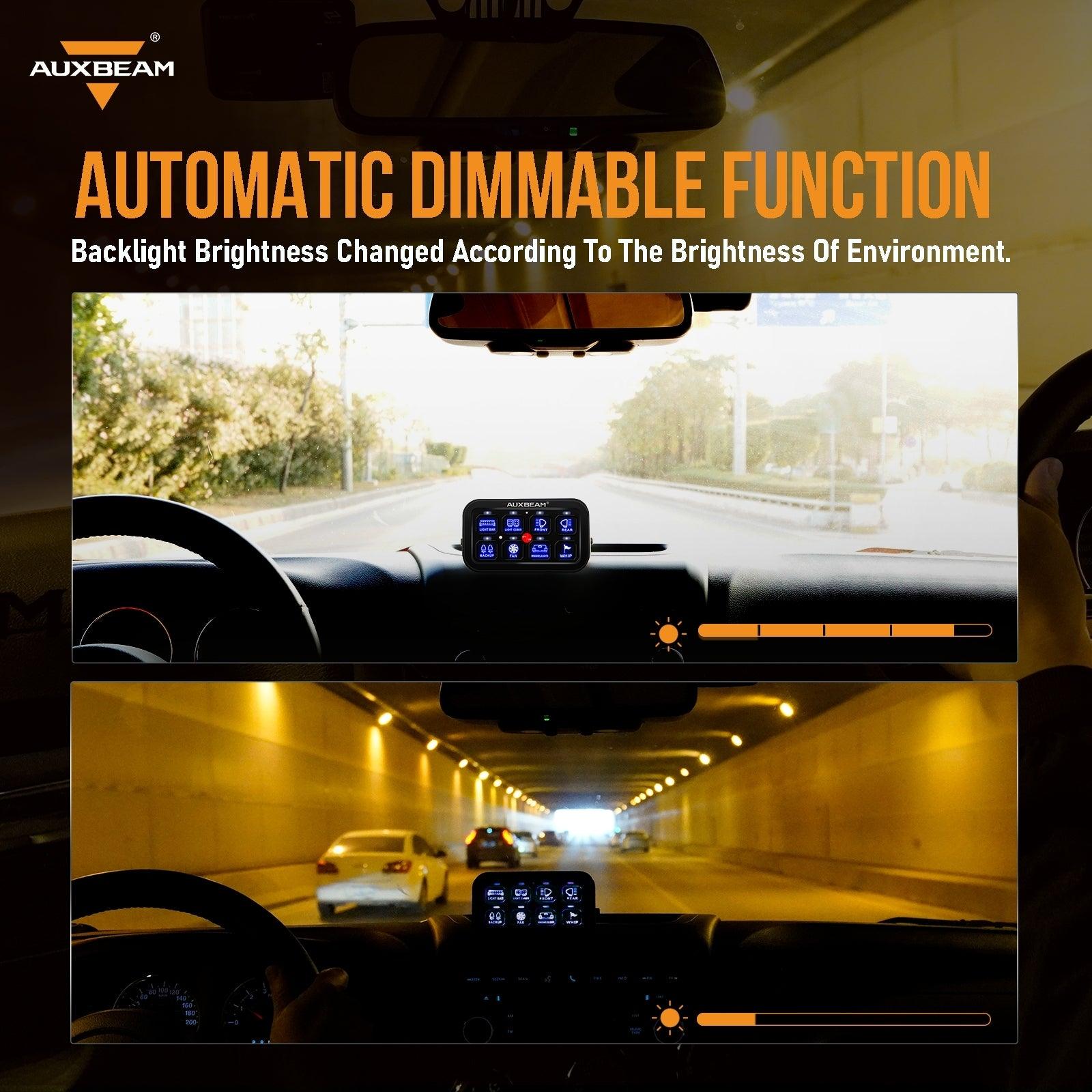 Auxbeam Single Series 6/8-Gang LED Switch Panel – Off-Road Light Controller