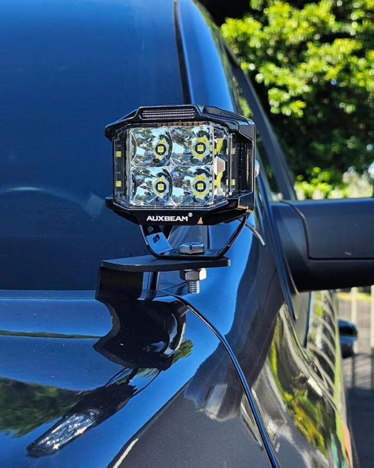 Auxbeam V-MAX Series 4" LED Pod Lights – 92W, 8,960LM, Spot Beam, Amber DRL