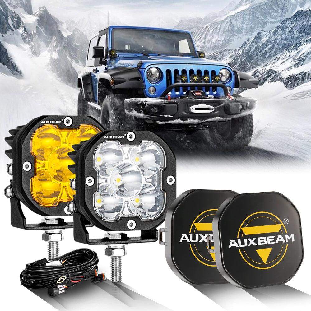 Auxbeam XP-ULTRA Series 3" LED Pods – 80W, Spot Beam, Amber & White