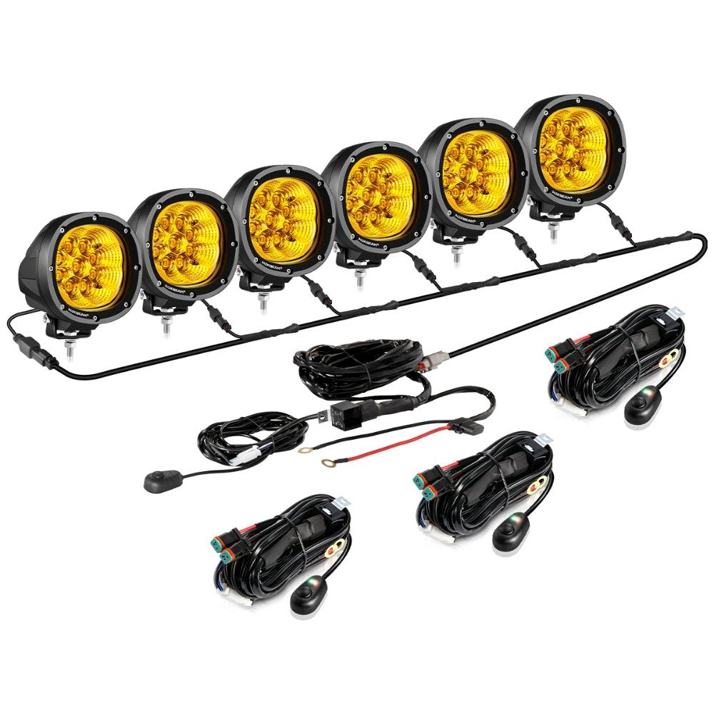 Auxbeam P4 Series 4" LED Driving Lights – 90W, 9,000LM, Amber Flood Beam