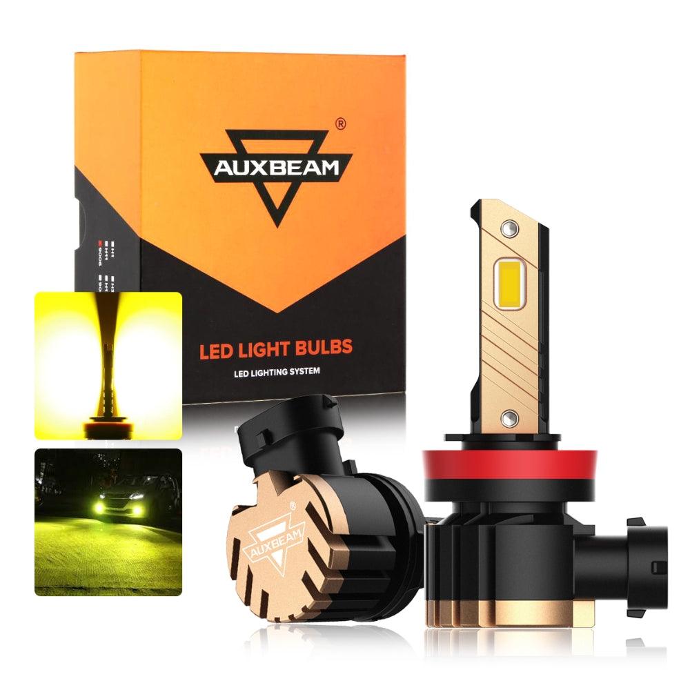 Auxbeam H11 / H9 / H8 / H16JP LED Fog Light & DRL Bulbs – Z3 Series, 44W, 8000LM, 3000K Golden Yellow (2 Pack)