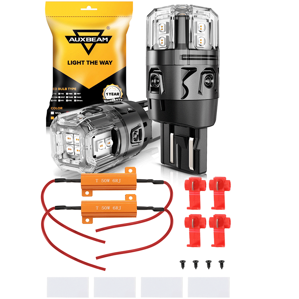 Auxbeam T20 / 7443 / 7440 LED Brake & Tail Light Bulbs – B52 Series, 11W, 500% Brighter, Red, CAN-Bus Error-Free (2 Pack)