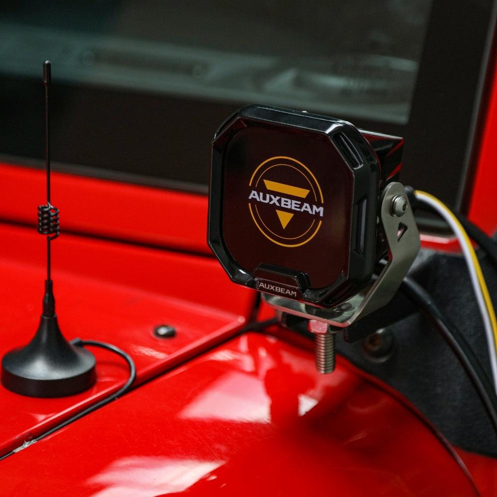 Auxbeam Color Play Series 3" LED Pod Lights – 100W, Spot Beam, White DRL & Amber Turn Signal
