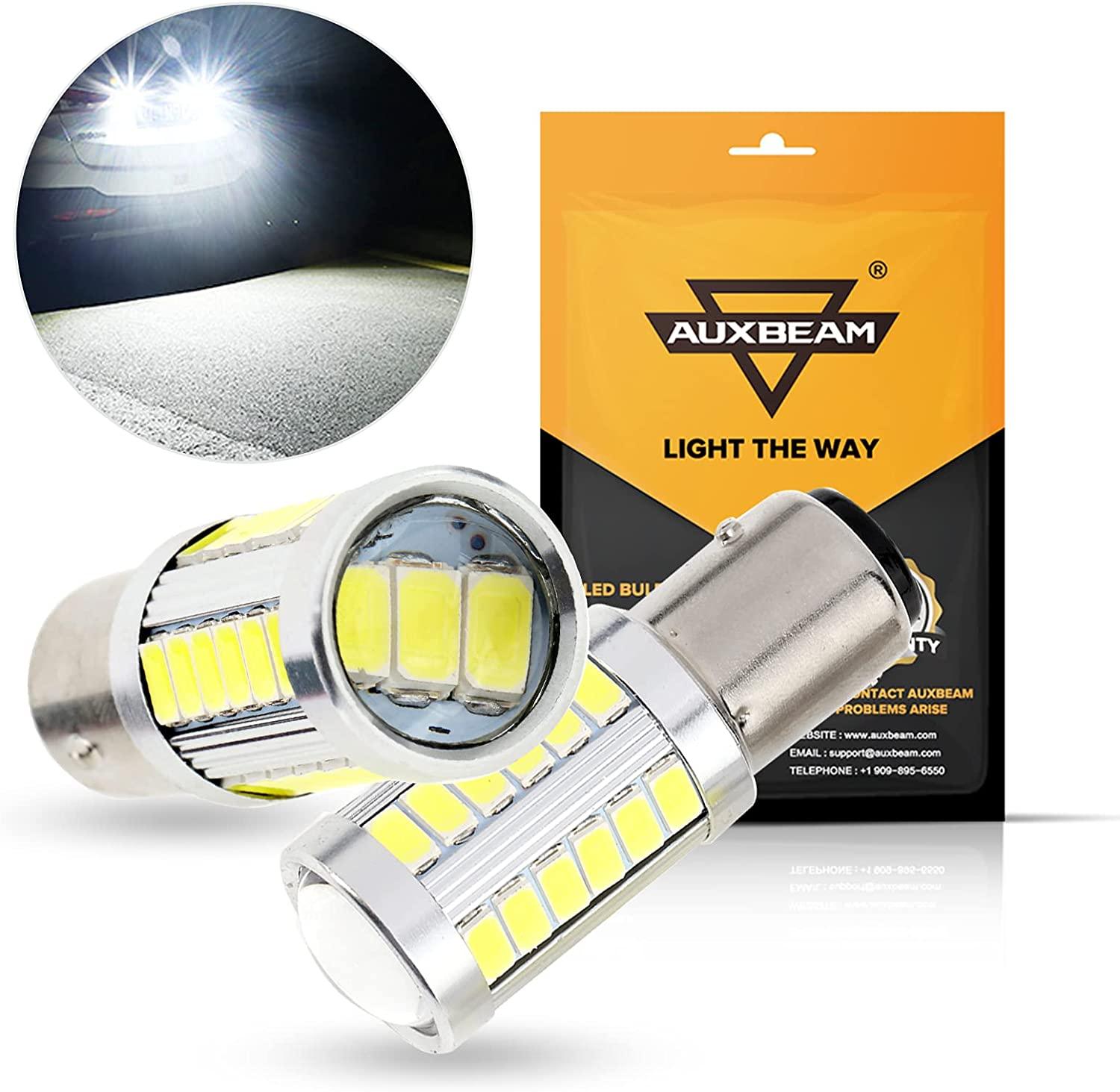 Auxbeam 33-Piece 3020 SMD LED Bulbs – Cool White / Amber / Red, 8000LM, Brake/Reverse/Parking/Tail/Turn Signal Lights