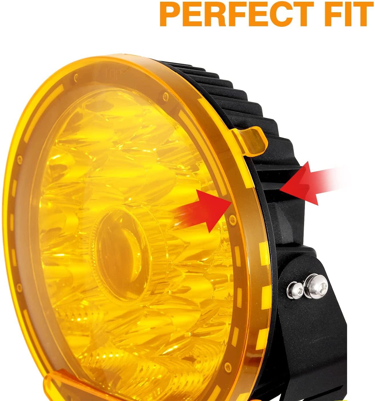 Auxbeam 9" Round LED Light Covers – Amber (2-Pack)