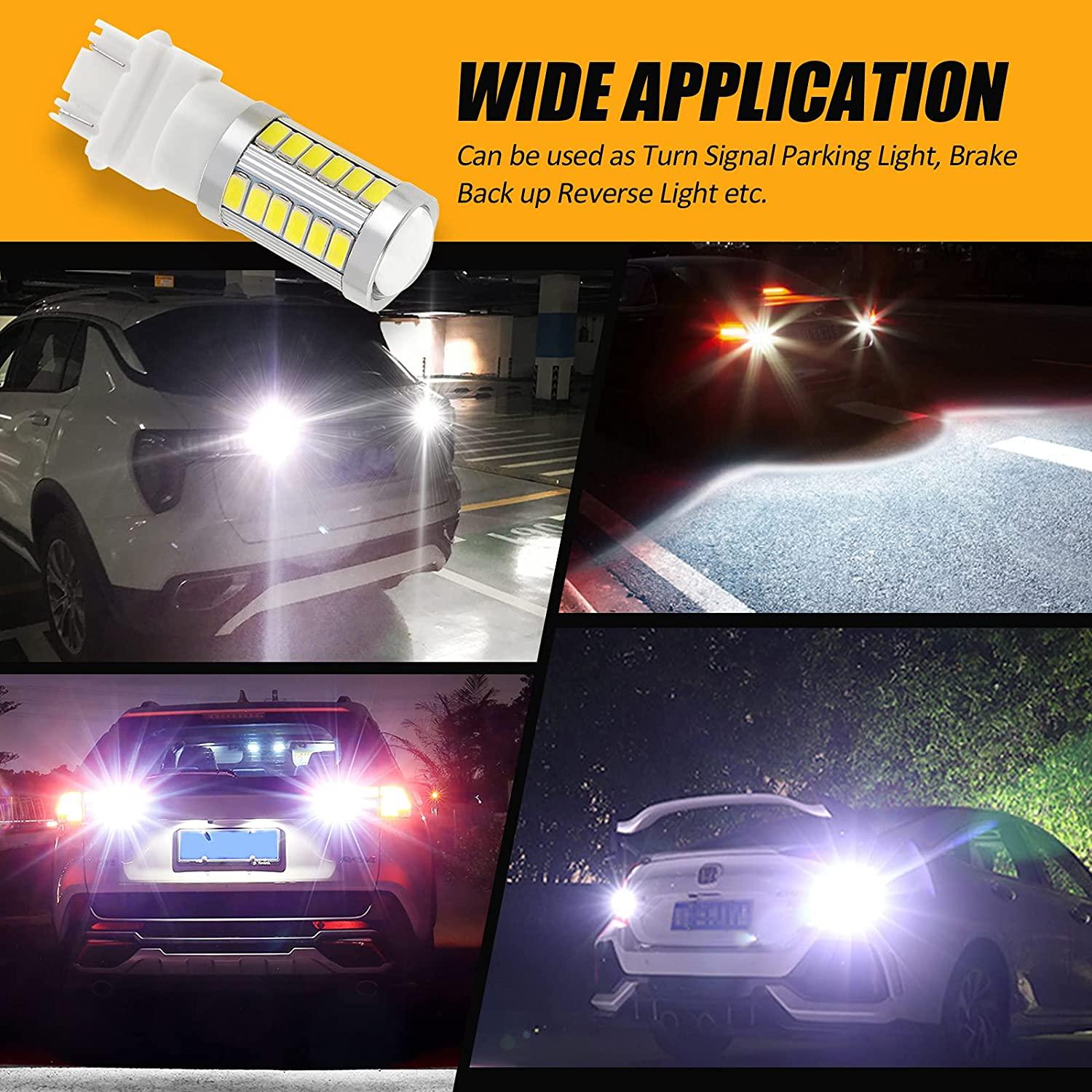 Auxbeam 33-Piece 3020 SMD LED Bulbs – Cool White / Amber / Red, 8000LM, Brake/Reverse/Parking/Tail/Turn Signal Lights