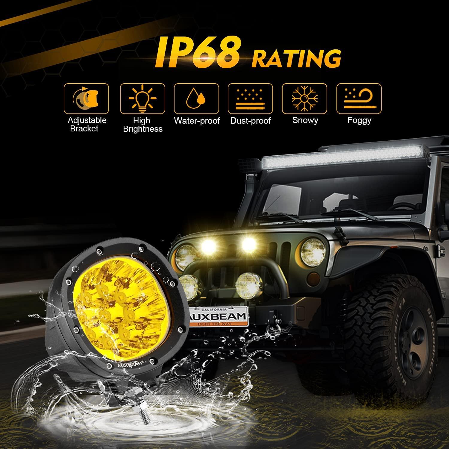 Auxbeam P4 Series 4" LED Driving Lights – 90W, Amber Spot Beam