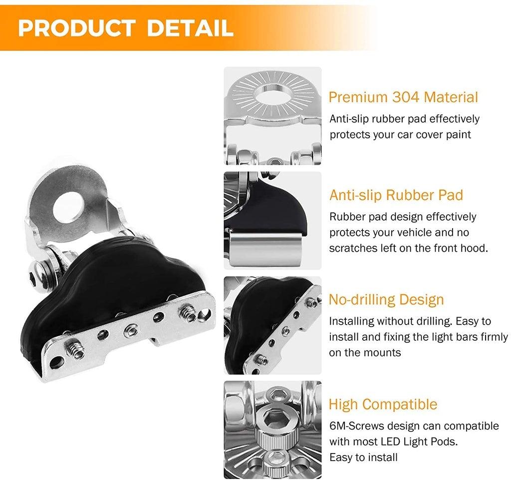 Auxbeam 3" LED Light Pods – Spot/Flood Beam, Includes Universal Mounting Brackets