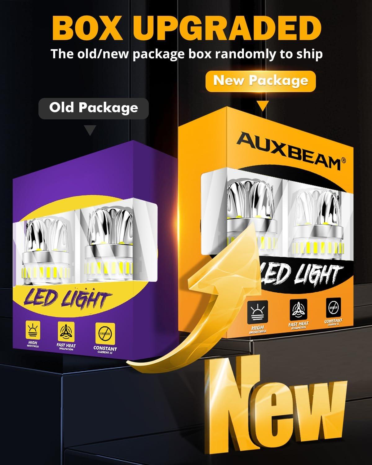 Auxbeam T25 / 3157 / 3156 LED Turn Signal Bulbs – Y2 Series, Front/Rear & Side Marker Lights, 14W, 6000LM, 3000K Amber, CAN-Bus Error-Free (2 Pack)