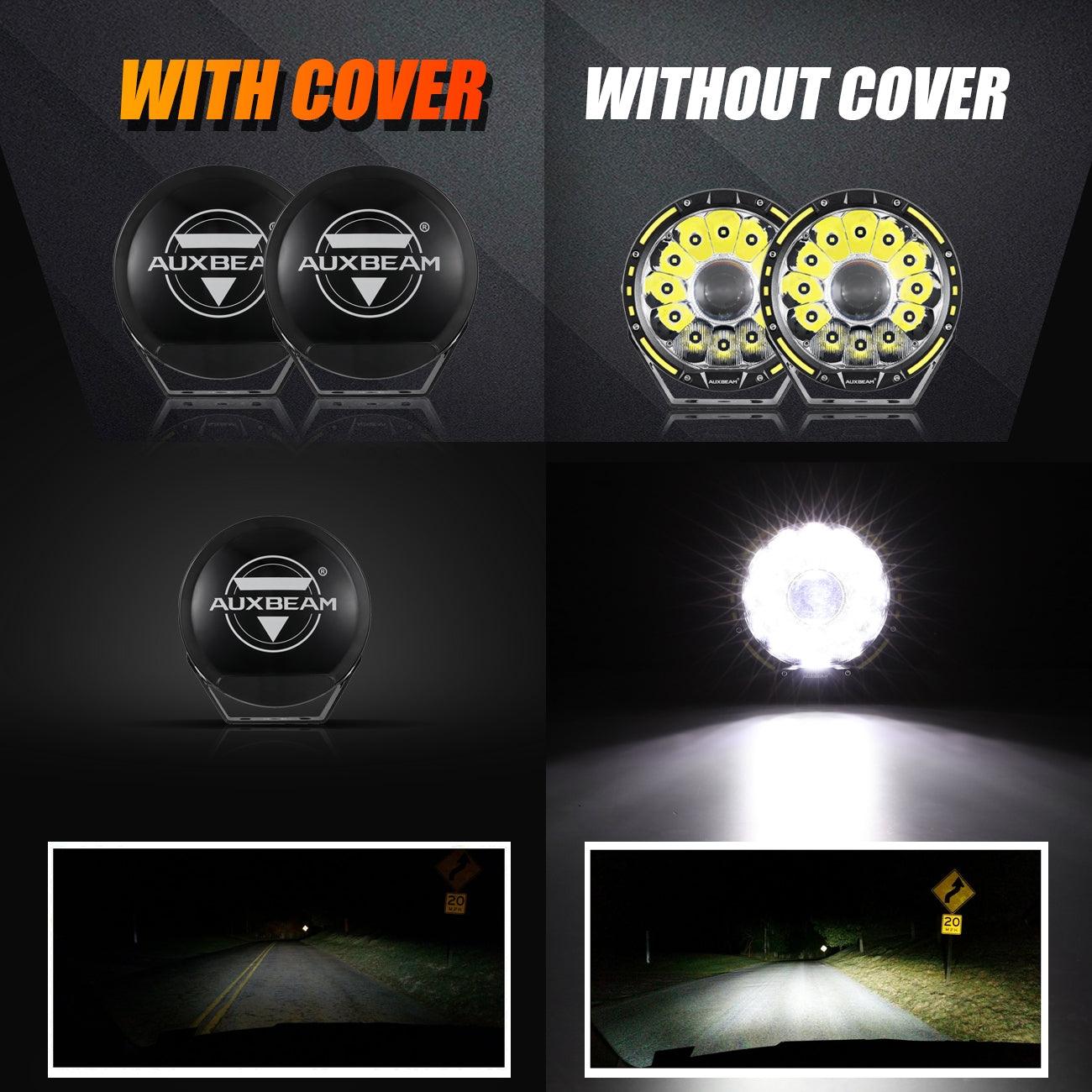 Auxbeam 7" Round LED Light Covers – Black (2-Pack)