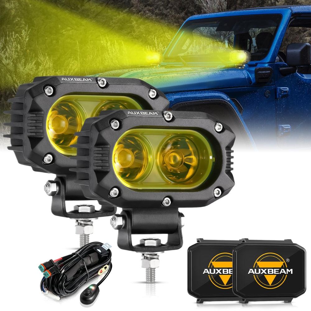 Auxbeam R4 Series 4" LED Pods – 60W, Amber Flood Beam